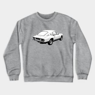 Triumph GT6 Mk3 1970s classic car rear quarter monochrome Crewneck Sweatshirt